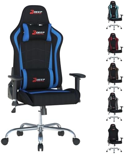 Ergonomic Gaming Chair with Footrest and Lumbar Massage  Racing Office Chair  High Back Computer Desk Chair with Headrest Pillow for Adults  Video Game Chair for PC Gamer  1001 White 