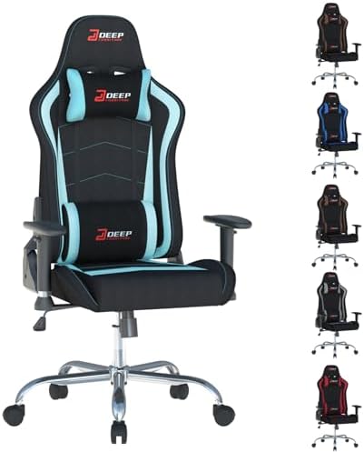 Ergonomic Gaming Chair with Footrest and Lumbar Massage  Racing Office Chair  High Back Computer Desk Chair with Headrest Pillow for Adults  Video Game Chair for PC Gamer  1001 White 