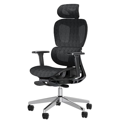 Ergonomic Mesh Office Chair with 3D Adjustable Armrest Plastic Frame High Back Desk Computer Chair Ergo3d Ergonomic Office Chair with Wheels for Home & Office Black