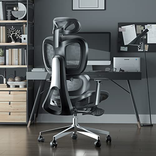 Ergonomic Mesh Office Chair with 3D Adjustable Armrest Plastic Frame High Back Desk Computer Chair Ergo3d Ergonomic Office Chair with Wheels for Home & Office Black