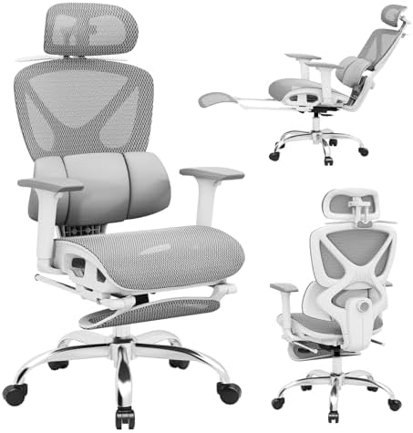 Ergonomic Mesh Office Chair  Home Desk Chair Comfy with Adjustable Lumbar Support 3D Headrest and Armrests  Reclining Big and Tall High Back Computer Gaming Chairs for Man Women  350lbs Black