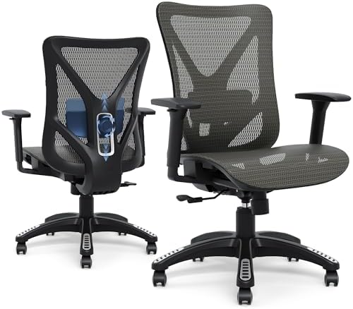 Ergonomic Office Chair  High Back Mesh Desk Chair with 4 Position Height Adjustable Back  3D Armrests  Adaptive Lumbar Support  3 Level Tilt Function  3D Headrest  Comfy Computer Gaming Chairs