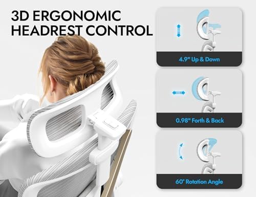 Ergonomic Office Chair   X Shaped Computer Desk Chair Comfy  Gaming Chair  Office Chair with Lumbar Support  Mesh Office Chairs with Headrests  Desk Chair for Long Hours  Black Silver 