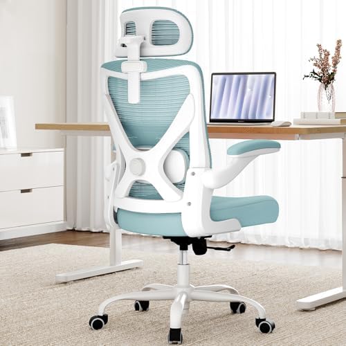 Ergonomic Office Chair   X Shaped Computer Desk Chair Comfy  Gaming Chair  Office Chair with Lumbar Support  Mesh Office Chairs with Headrests  Desk Chair for Long Hours  Black Silver 