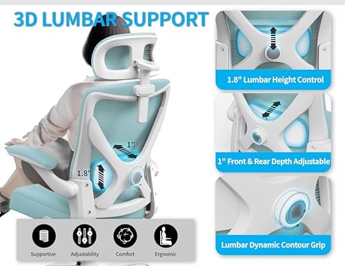 Ergonomic Office Chair   X Shaped Computer Desk Chair Comfy  Gaming Chair  Office Chair with Lumbar Support  Mesh Office Chairs with Headrests  Desk Chair for Long Hours  Black Silver 