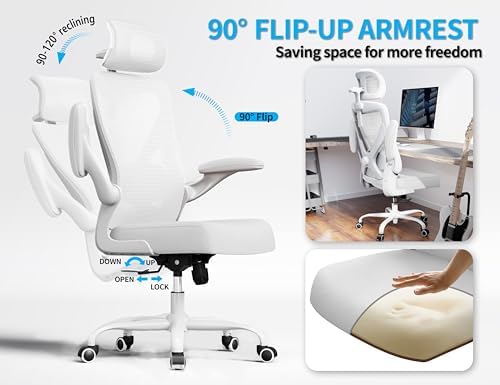 Ergonomic Office Chair   X Shaped Computer Desk Chair Comfy  Gaming Chair  Office Chair with Lumbar Support  Mesh Office Chairs with Headrests  Desk Chair for Long Hours  Black Silver 