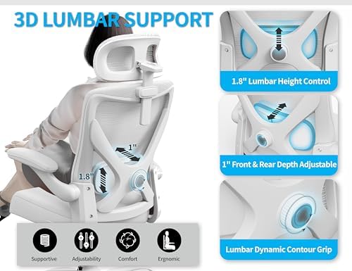 Ergonomic Office Chair   X Shaped Computer Desk Chair Comfy  Gaming Chair  Office Chair with Lumbar Support  Mesh Office Chairs with Headrests  Desk Chair for Long Hours  Black Silver 