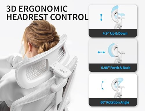 Ergonomic Office Chair   X Shaped Computer Desk Chair Comfy  Gaming Chair  Office Chair with Lumbar Support  Mesh Office Chairs with Headrests  Desk Chair for Long Hours  Black Silver 