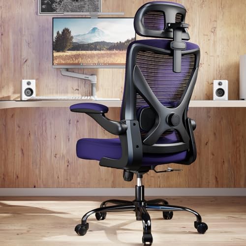 Ergonomic Office Chair   X Shaped Computer Desk Chair Comfy  Gaming Chair  Office Chair with Lumbar Support  Mesh Office Chairs with Headrests  Desk Chair for Long Hours  Black Silver 