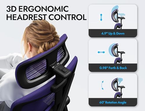 Ergonomic Office Chair   X Shaped Computer Desk Chair Comfy  Gaming Chair  Office Chair with Lumbar Support  Mesh Office Chairs with Headrests  Desk Chair for Long Hours  Black Silver 