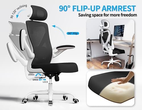 Ergonomic Office Chair   X Shaped Computer Desk Chair Comfy  Gaming Chair  Office Chair with Lumbar Support  Mesh Office Chairs with Headrests  Desk Chair for Long Hours  Black Silver 