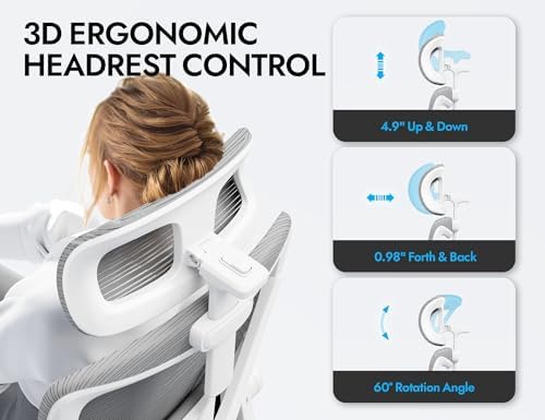 Ergonomic Office Chair   X Shaped Computer Desk Chair Comfy  Gaming Chair  Office Chair with Lumbar Support  Mesh Office Chairs with Headrests  Desk Chair for Long Hours  Black Silver 