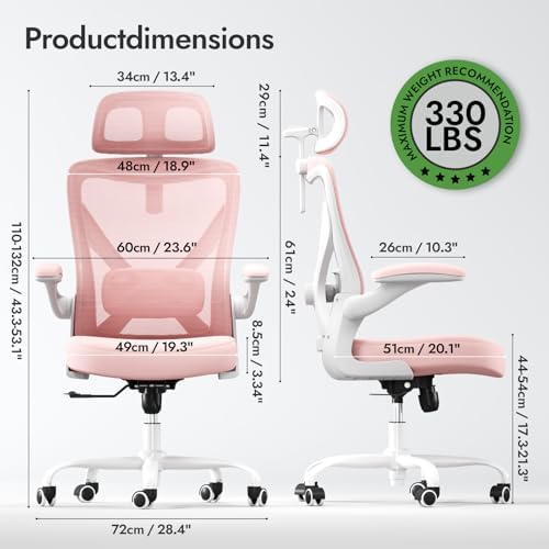 Ergonomic Office Chair   X Shaped Computer Desk Chair Comfy  Gaming Chair  Office Chair with Lumbar Support  Mesh Office Chairs with Headrests  Desk Chair for Long Hours  Black Silver 