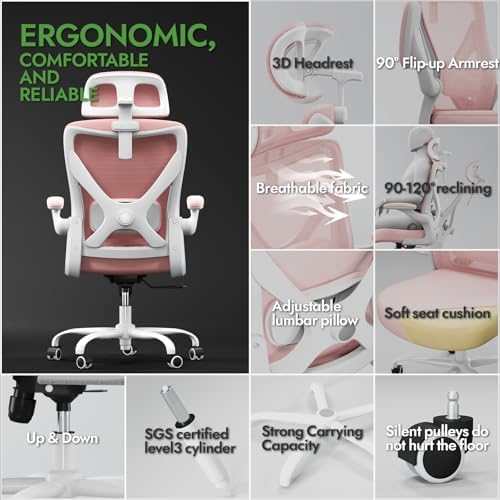 Ergonomic Office Chair   X Shaped Computer Desk Chair Comfy  Gaming Chair  Office Chair with Lumbar Support  Mesh Office Chairs with Headrests  Desk Chair for Long Hours  Black Silver 