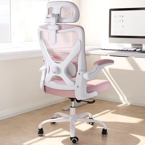 Ergonomic Office Chair   X Shaped Computer Desk Chair Comfy  Gaming Chair  Office Chair with Lumbar Support  Mesh Office Chairs with Headrests  Desk Chair for Long Hours  Black Silver 