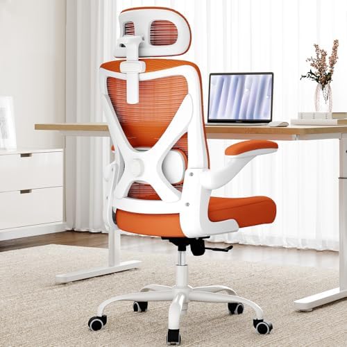Ergonomic Office Chair   X Shaped Computer Desk Chair Comfy  Gaming Chair  Office Chair with Lumbar Support  Mesh Office Chairs with Headrests  Desk Chair for Long Hours  Black Silver 