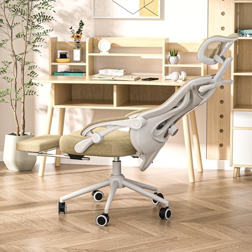 Ergonomic Office Chair with Footrest   Adjustable Lumbar Support & Headrest  90 160  Reclining Mesh Back Computer Chair   Home Office/Gaming  350lbs Capacity  SGS Certified 