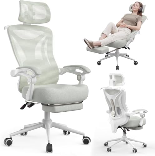 Ergonomic Office Chair   Adjustable Lumbar & Headrest  90 160  Reclining with Footrest  Breathable Mesh Back   Home Office/Gaming Computer Chair