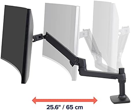 Ergotron   LX Monitor Arm  Single Monitor Desk Mount   fits Flat Curved Ultrawide Computer Monitors up to 34 Inches  7 to 25 lbs  VESA 75x75mm or 100x100mm   Matte Black