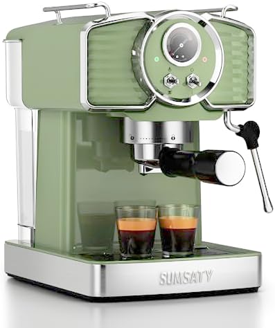 Espresso Machine 20 Bar Espresso Maker with Milk Frother Steam Wand  Professional Expresso Machine for Home Cappuccino & Latte Maker  Retro Coffee Maker with 61oz Water Tank  Matcha Green