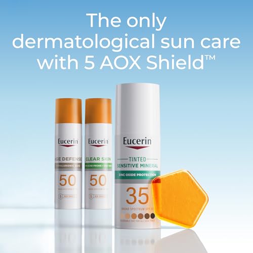 Eucerin Sun Clear Skin Face Sunscreen Lotion SPF 50 for Acne Prone and Oily Skin  Lightweight Sunscreen with Oil Absorbing Minerals  Wont Cause Breakouts  Hypoallergenic  2 5 Fl Oz Bottle