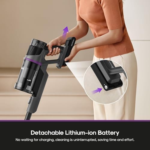 Eureka Cordless Stick Vacuum Cleaner ReactiSense 440  60 Min Runtime  Anti Tangle Brushroll  Intelligent Sensing Technology  Ideal for Pet Hair  HardFloors & Carpets