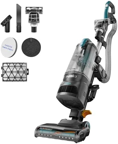 Eureka FlexReach Plus - Aspiradora vertical sin bolsa para el hogar, aspiradora de mascotas para alfombras y suelos duros, aspiradora elevadora con sensor de tipo piso, filtro HEPA, antienredos