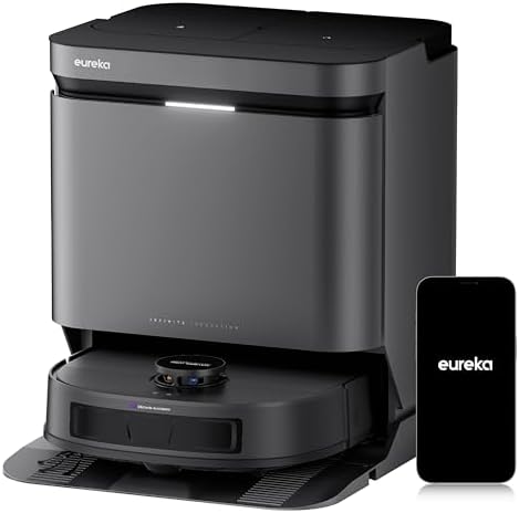 Eureka J15 Evo Ultra Self Emptying Robot Vacuum Combo  22 000 Pa Suction Auto Mop Lifting 131 F Hot Air Dry Scrub Extend Robotic Vacuum Cleaner