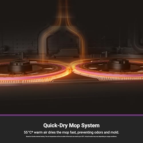 Eureka J15 Evo Ultra Self Emptying Robot Vacuum Combo  22 000 Pa Suction Auto Mop Lifting 131 F Hot Air Dry Scrub Extend Robotic Vacuum Cleaner