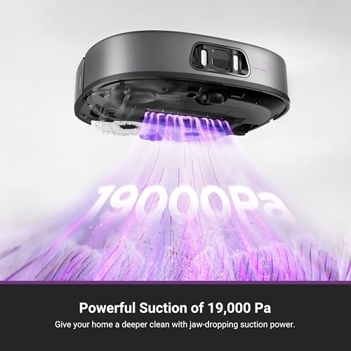 Eureka J15 Ultra Self Emptying Robot Vacuum  19 000 Pa Suction  Flex Arm Mop Design  167 Hot Water Mop Washing & 131 F Hot Air Drying  AI Obstacle Avoidance  Black