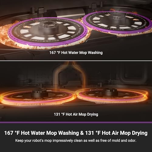 Eureka J15 Ultra Self Emptying Robot Vacuum  19 000 Pa Suction  Flex Arm Mop Design  167 Hot Water Mop Washing & 131 F Hot Air Drying  AI Obstacle Avoidance  Black