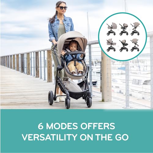 Evenflo Pivot Modular Travel System with LiteMax Infant Car Seat  Casual Gray