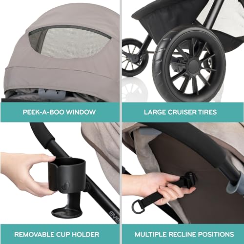 Evenflo Pivot Modular Travel System with LiteMax Infant Car Seat  Casual Gray
