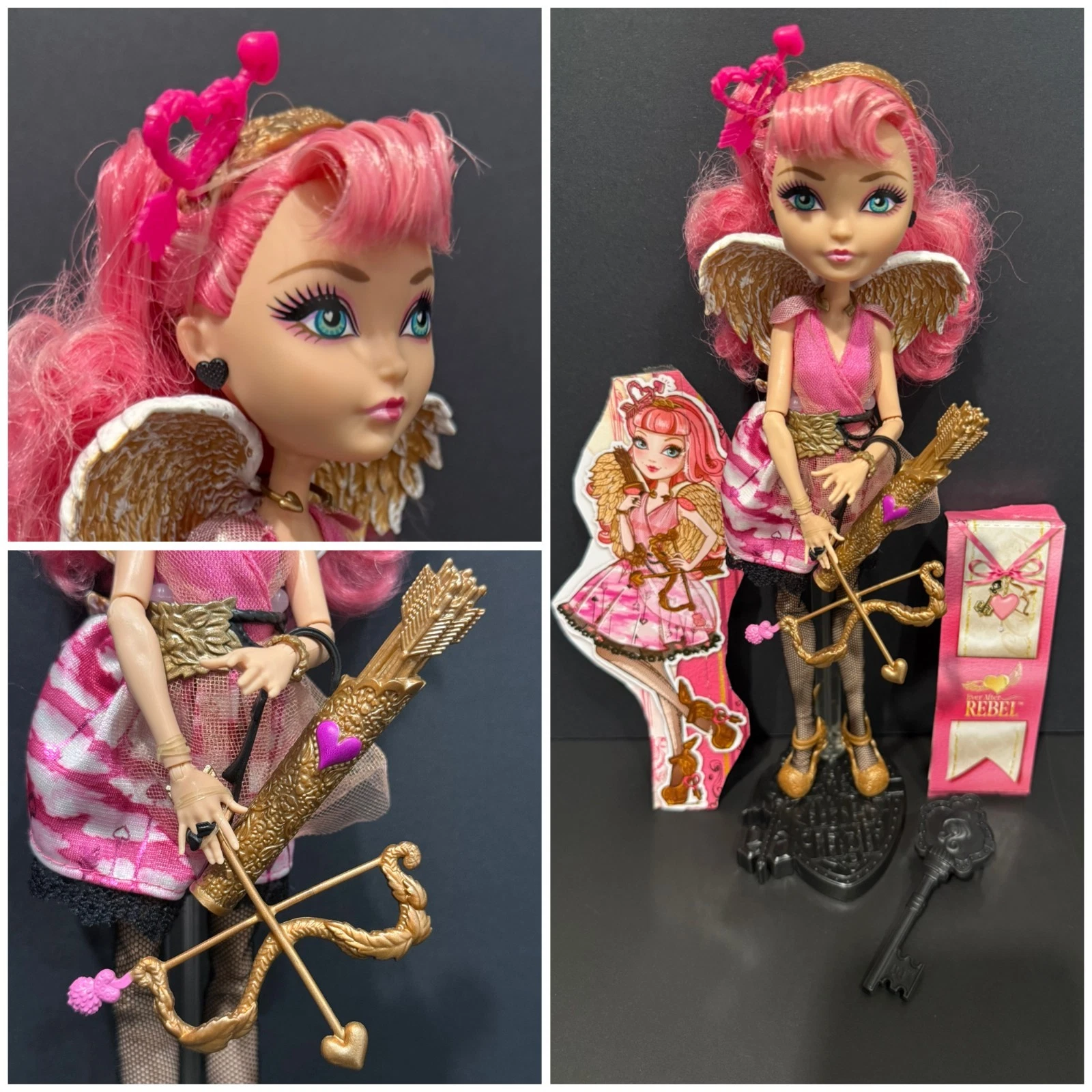 Ever After High CA Cupid Doll Daughter OF Eros w/ Stand