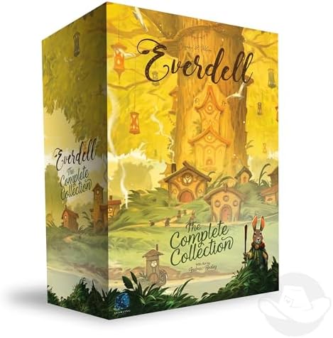 Everdell  The Complete Collection   Deluxe All in One Board Game with Base Game   5 Expansions  1 4 Players  Metal Tokens  Ever Tree  Storage Trays & Premium Components