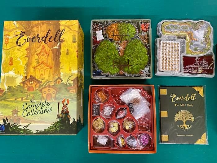 Everdell  The Complete Collection   Deluxe All in One Board Game with Base Game   5 Expansions  1 4 Players  Metal Tokens  Ever Tree  Storage Trays & Premium Components
