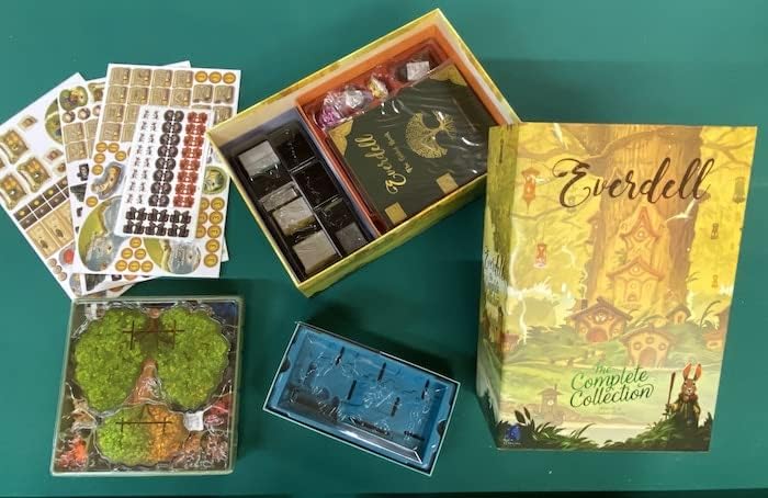 Everdell  The Complete Collection   Deluxe All in One Board Game with Base Game   5 Expansions  1 4 Players  Metal Tokens  Ever Tree  Storage Trays & Premium Components