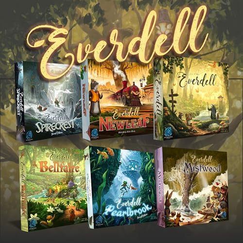 Everdell  The Complete Collection   Deluxe All in One Board Game with Base Game   5 Expansions  1 4 Players  Metal Tokens  Ever Tree  Storage Trays & Premium Components