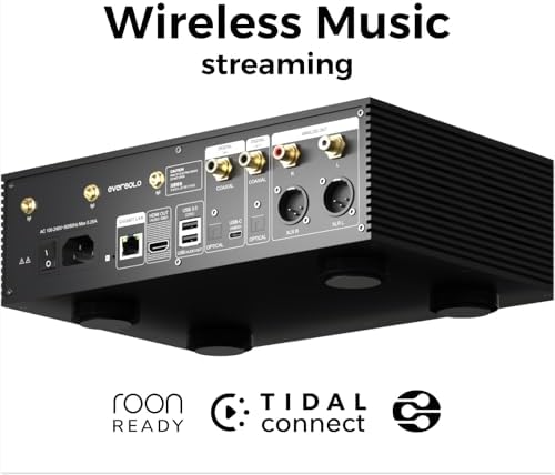 Eversolo Play   Music Streamer with DAC & Amplifier 60W 2ch 8   / 110W 2ch 4     5 5 LCD Touchscreen  Support Room Correction & Multi Room System  Stream Qobuz  Tidal&More   Black  Standard Edition 