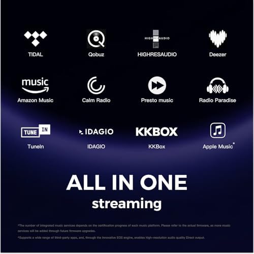 Eversolo Play   Music Streamer with DAC & Amplifier 60W 2ch 8   / 110W 2ch 4     5 5 LCD Touchscreen  Support Room Correction & Multi Room System  Stream Qobuz  Tidal&More   Black  Standard Edition 