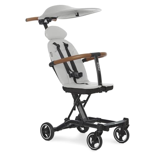 Evolur Cruise Rider Stroller with Canopy  Lightweight Umbrella Stroller with Compact Fold  Easy to Carry Travel Stroller   Koala Gray