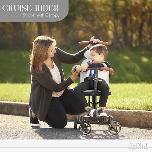 Evolur Cruise Rider Stroller with Canopy  Lightweight Umbrella Stroller with Compact Fold  Easy to Carry Travel Stroller   Koala Gray