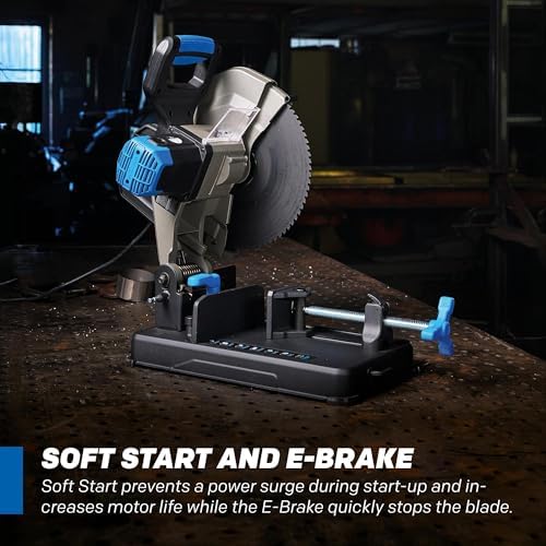 Evolution S14CPS 14 Heavy Duty Metal Cutting Chop Saw   3 500  Cuts with EVOMAX14ST Blade   14 Blade Compatible   Industrial Power Saw  Soft Start Motor  E Brake  Precision Shadow Line Guide