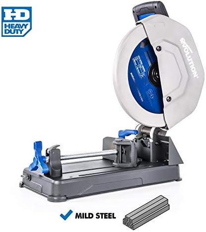 Evolution S14CPS 14 Heavy Duty Metal Cutting Chop Saw   3 500  Cuts with EVOMAX14ST Blade   14 Blade Compatible   Industrial Power Saw  Soft Start Motor  E Brake  Precision Shadow Line Guide