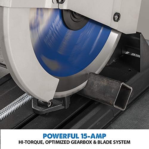 Evolution S14CPS 14 Heavy Duty Metal Cutting Chop Saw   3 500  Cuts with EVOMAX14ST Blade   14 Blade Compatible   Industrial Power Saw  Soft Start Motor  E Brake  Precision Shadow Line Guide