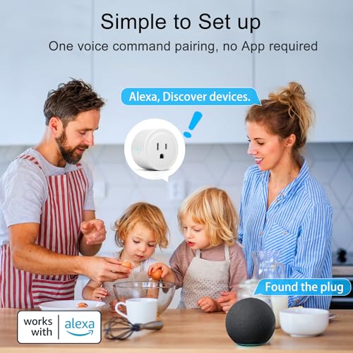 ExIoTy Smart Plug  Works with Alexa Only  Simple Setup with One Voice Command  Voice Control  Remote Control  Timer & Schedule & Group Controller  Bluetooth Mesh Outlet  Alexa Echo Required  4 Pack