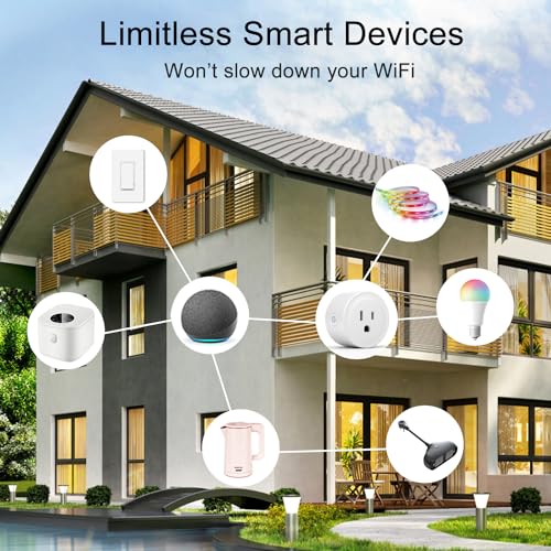 ExIoTy Smart Plug  Works with Alexa Only  Simple Setup with One Voice Command  Voice Control  Remote Control  Timer & Schedule & Group Controller  Bluetooth Mesh Outlet  Alexa Echo Required  4 Pack