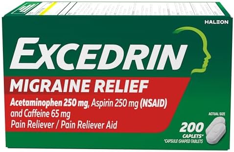 Excedrin Migraine Relief Caplets to Alleviate Migraine Symptoms   200 Count