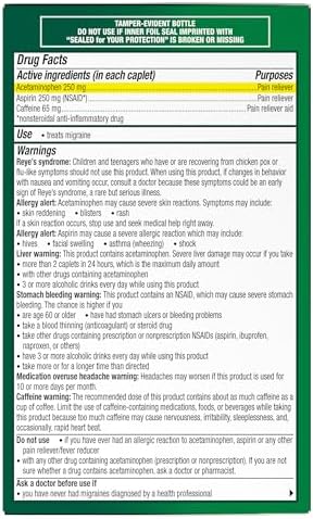 Excedrin Migraine Relief Caplets to Alleviate Migraine Symptoms   200 Count