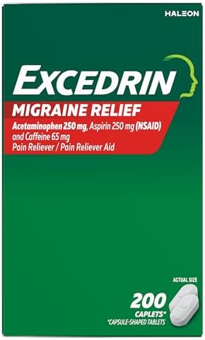Excedrin Migraine Relief Caplets to Alleviate Migraine Symptoms   200 Count